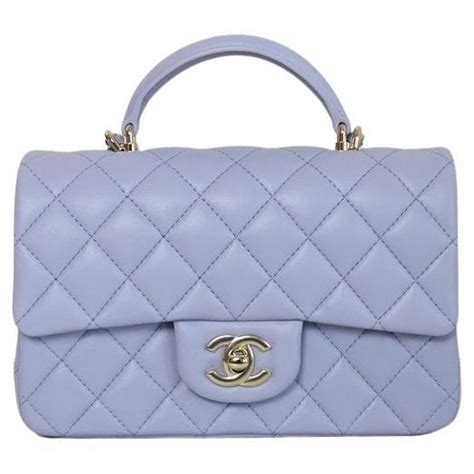 chanel mini top handle lambskin|Mini flap bag with top handle, Lambskin, light purple .